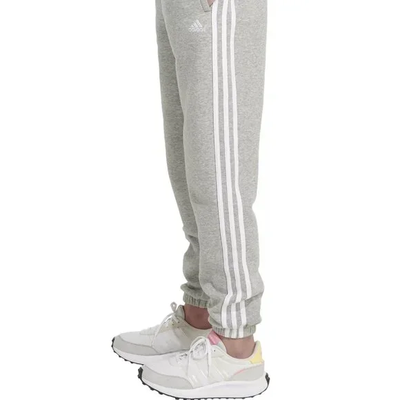NWT adidas Girls' Elastic Waistband 3-Stripe Cotton Fleece Joggers - Picture 6 of 8